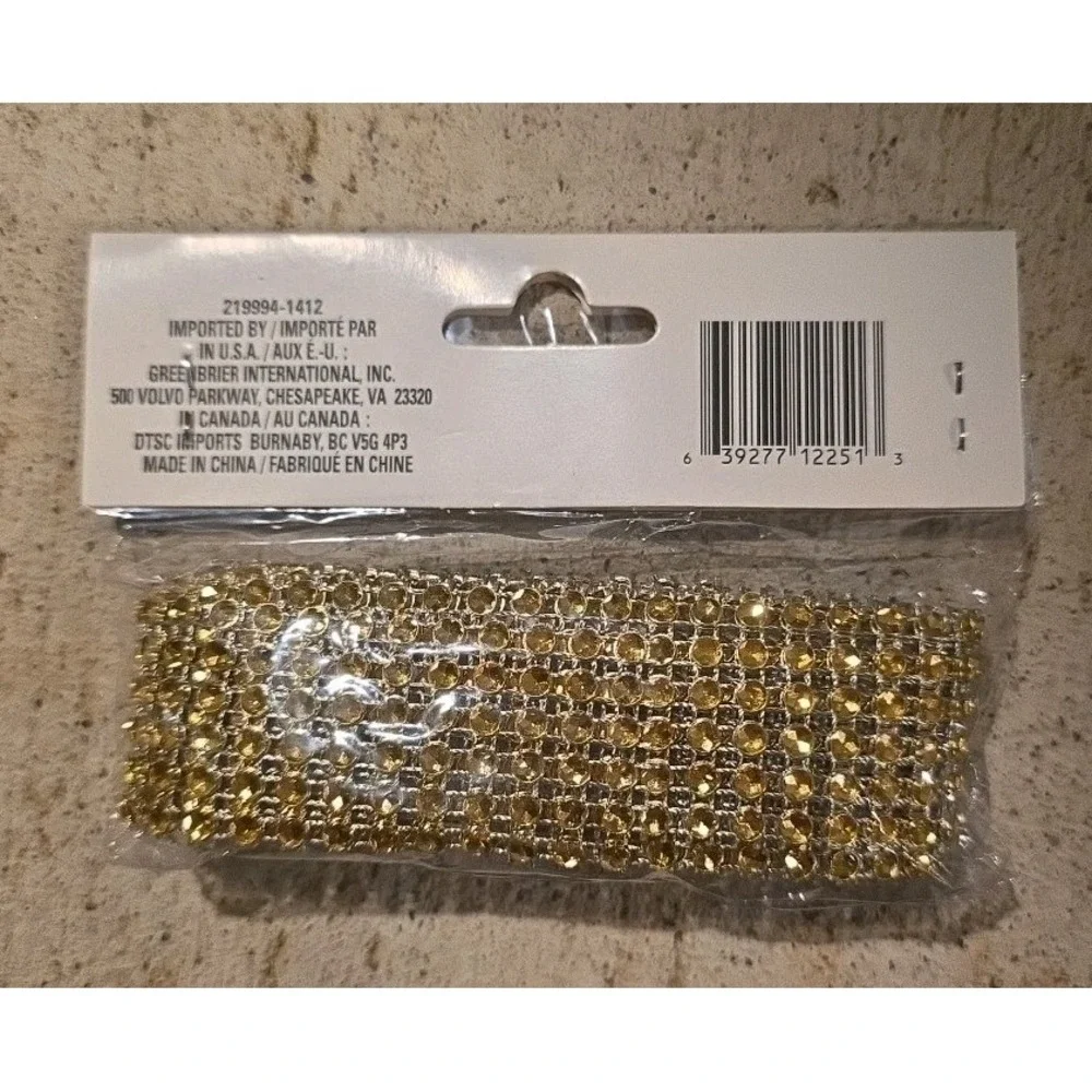 NEW 4 lot Gold Floral Garden Diamond Wrap Ruban Scintillant 1 IN X 6‎ FT